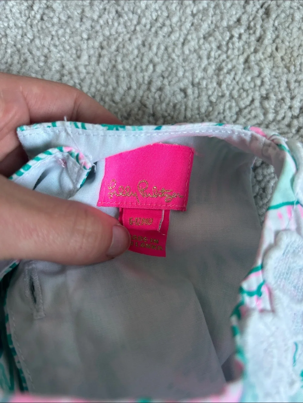 Lilly Pulitzer baby Girls Green & Pink Tropical Dress Set - Picture 2 of 3